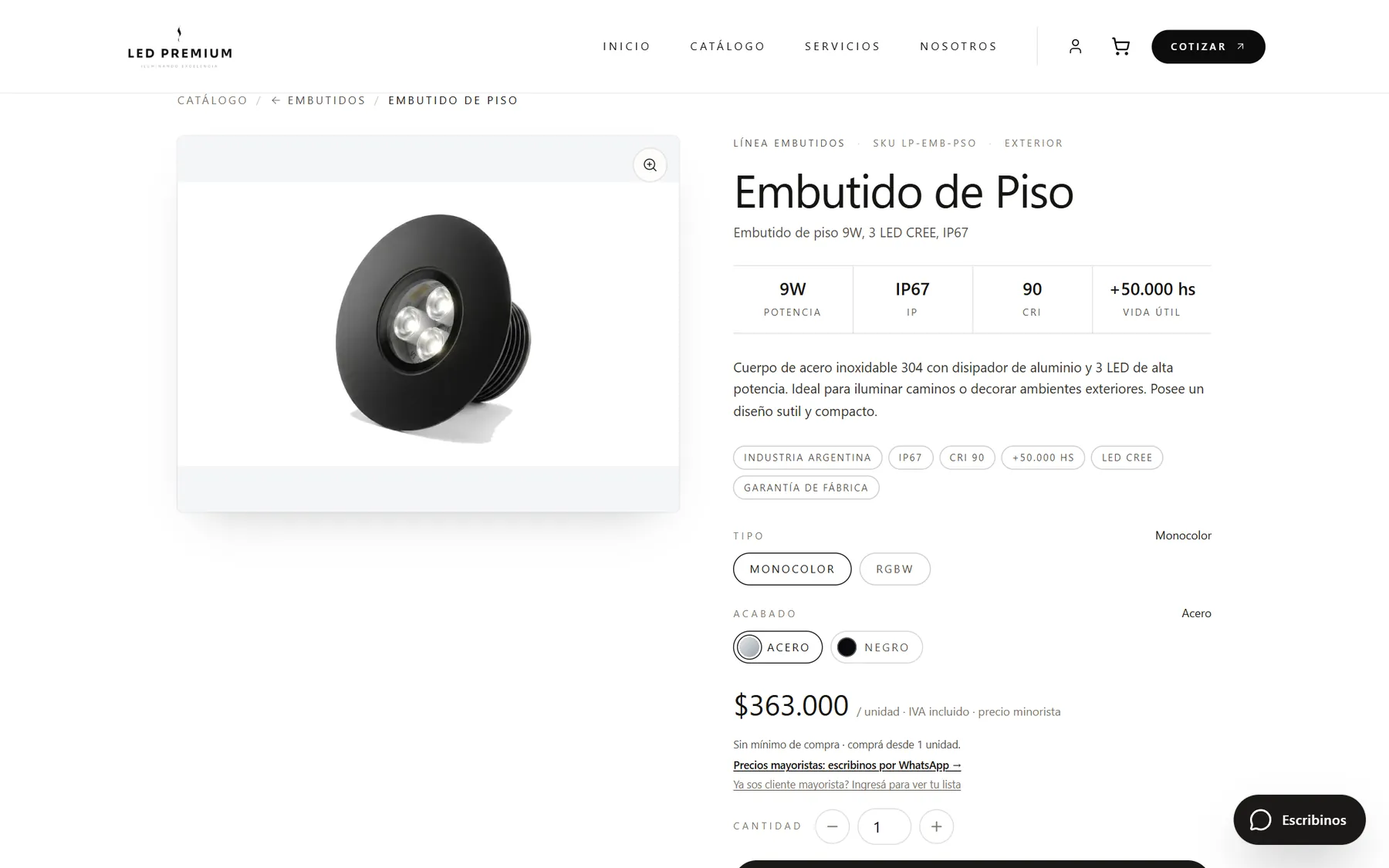 Ficha de un producto